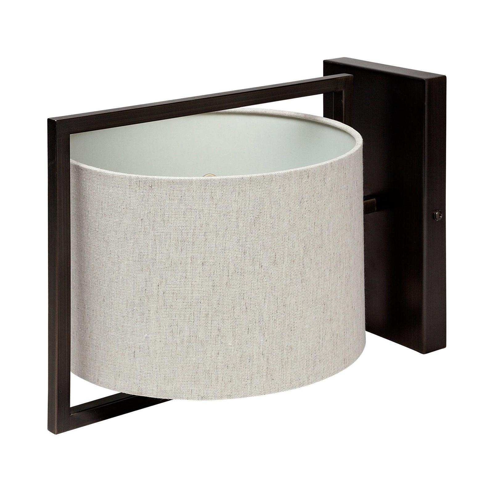 Mercana Smithe Black Toned Metal Cream Lampshade Wall Sconce Clearance