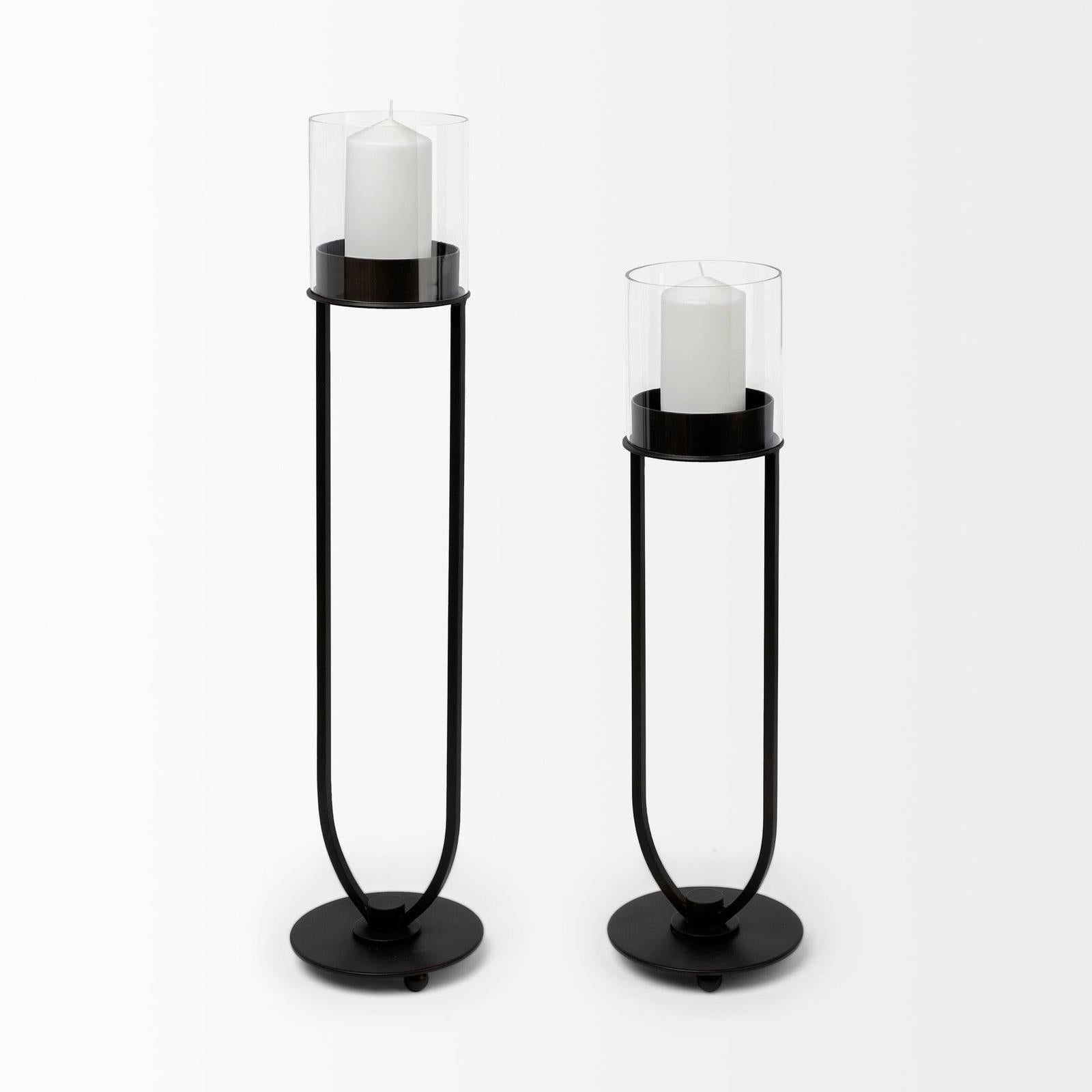 Mercana Salah Small Black Iron Table Candle Holder Clearance