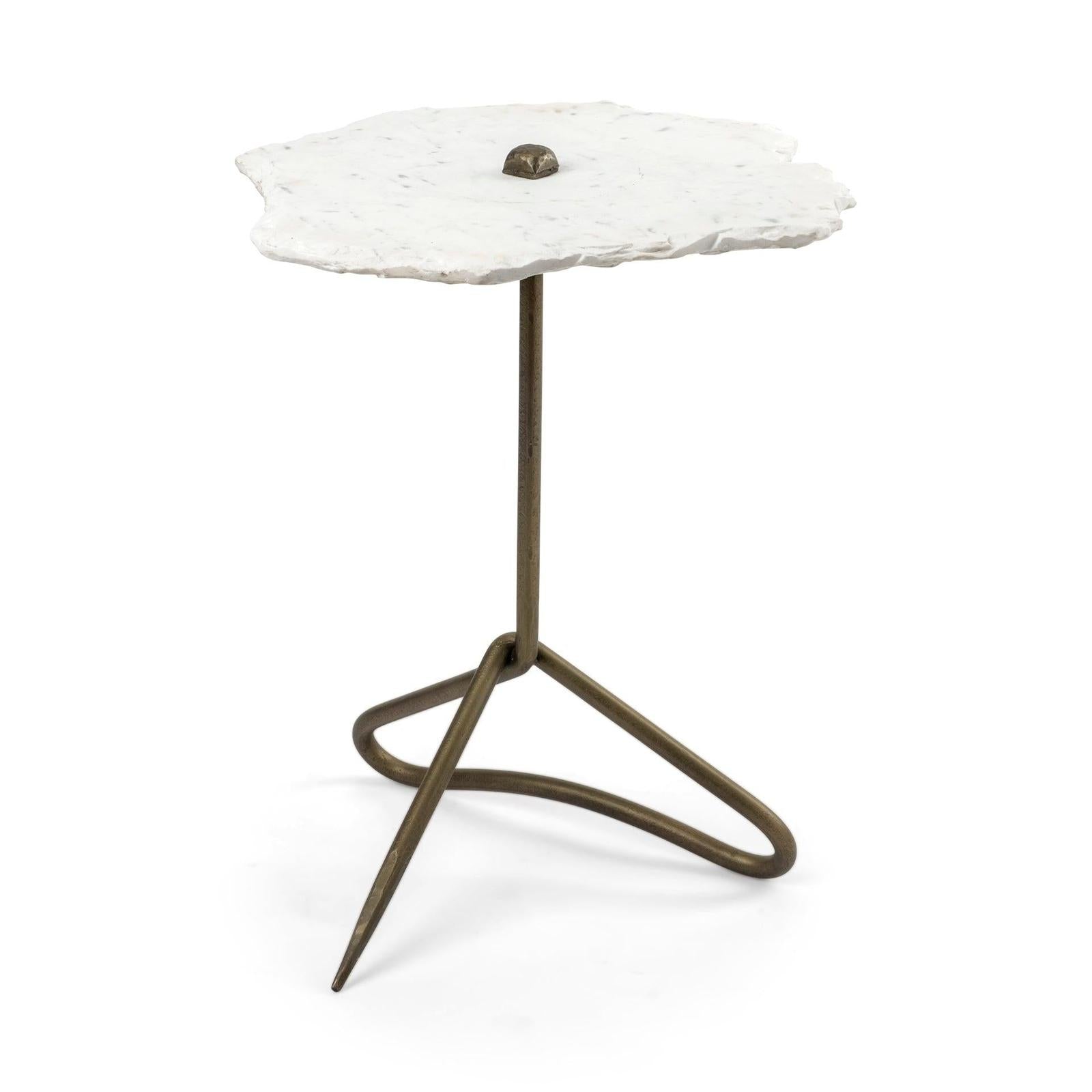 Mercana Pinera Triangular Iron Base Accent Table