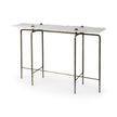 Mercana Pinera White Marble Top Gold-Toned Iron Base Console Table