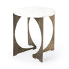 Mercana Reinhold Round Live-Edge Marble Top and Gold Metal Base Side/End Table