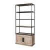 Mercana Braxton Light Brown Wood and Iron Three Shelf Shelving Unit