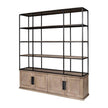 Mercana Braxton Light Brown Wood and Iron Three Shelf Shelving Unit