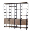 Mercana Darius Medium Brown Wood and Metal Multi-Shelf Shelving Unit Clearance