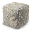 Mercana Brinket Gray/Cream Polyester Handwoven Square Pouf Clearance