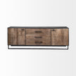 Mercana Alvin  Brown Solid Wood With Black Metal Frame 3 Drawer 2 Cabinet Door Sideboard
