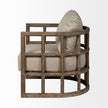 Mercana Skylar Fabric Covered Cushioned Demi-Lune Wooden Frame Accent Chair