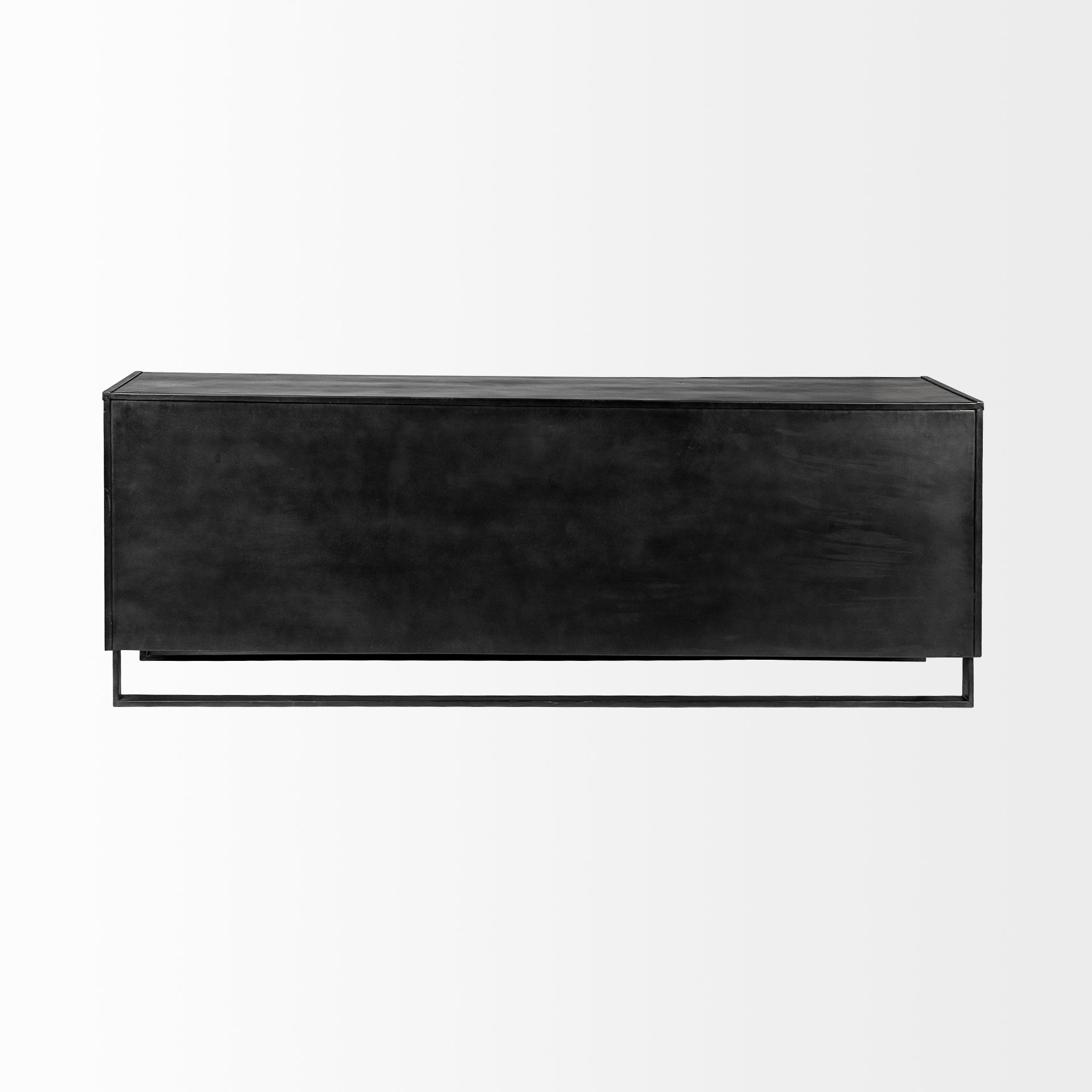 Mercana Alvin  Brown Solid Wood With Black Metal Frame 3 Drawer 2 Cabinet Door Sideboard