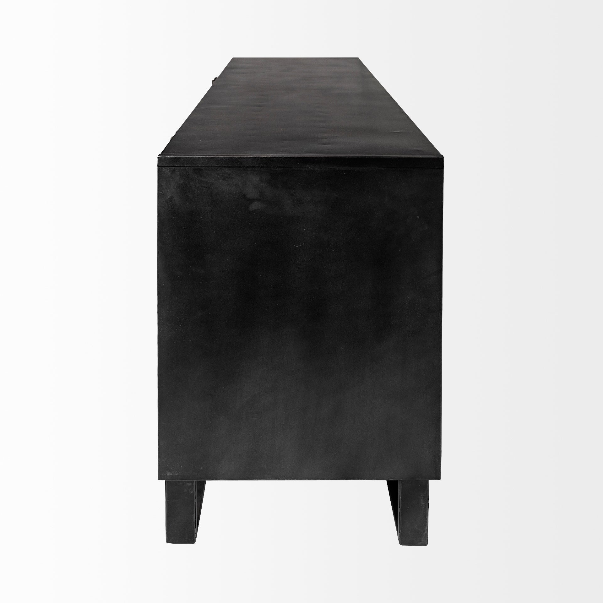 Mercana Alvin  Brown Solid Wood With Black Metal Frame 3 Drawer 2 Cabinet Door Sideboard