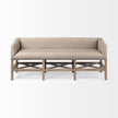 Mercana Bergen Beige Fabric Covered Seat W/Brown Wood Frame Accent Bench Clearance
