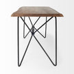 Mercana Papillion Natural Solid Wood and Live Edge Iron Office Desk Clearance