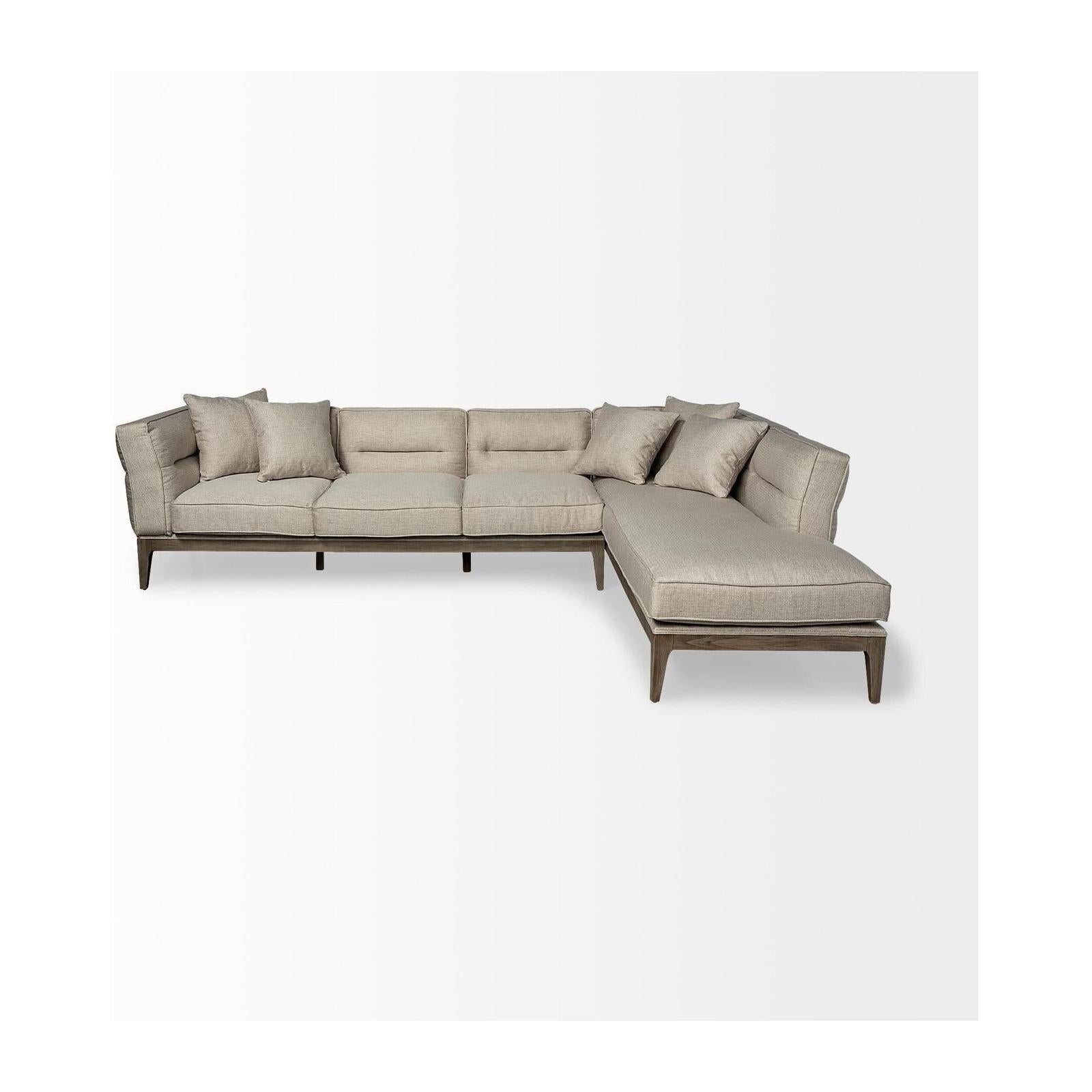 Mercana Denali Beige Upholstered Wooden Frame Sectional Clearance