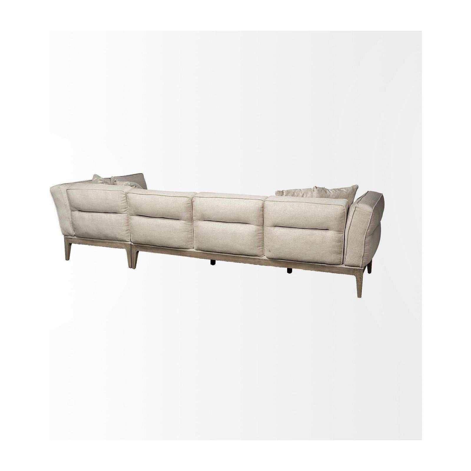 Mercana Denali Beige Upholstered Wooden Frame Sectional Clearance