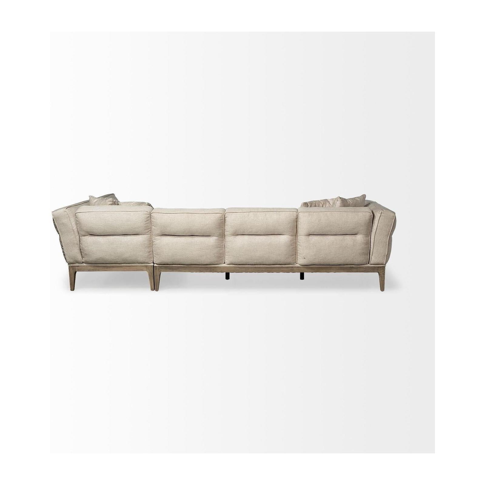 Mercana Denali Beige Upholstered Wooden Frame Sectional Clearance