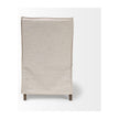 Mercana Elbert Cream Fabric Slip-Cover Brown Wood Frame Dining Chair