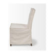 Mercana Elbert Fabric Slip-Cover Brown Wooden Base Dining Chair