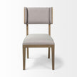Mercana Tenton Grey Fabric Wrap Brown Wooden Base Dining Chair Clearance