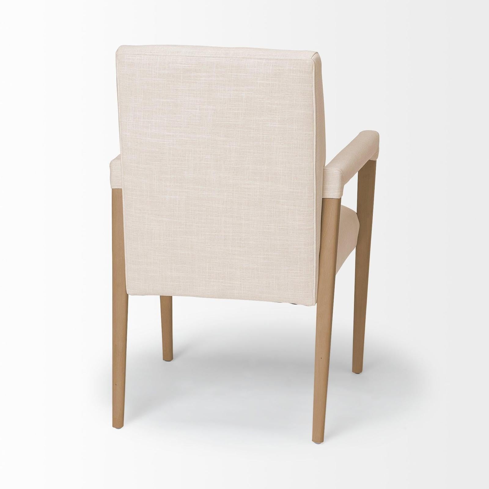 Mercana Palisades Fabric Wrap Brown Wood Frame Dining Chair