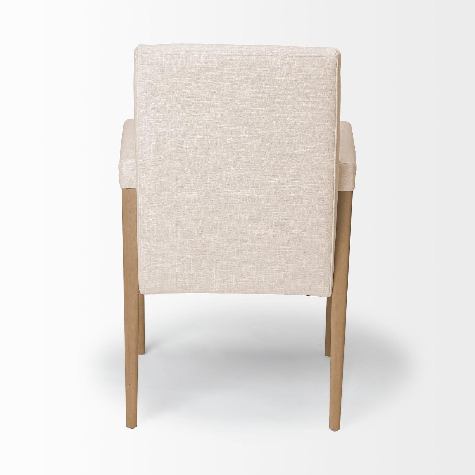 Mercana Palisades Fabric Wrap Brown Wood Frame Dining Chair