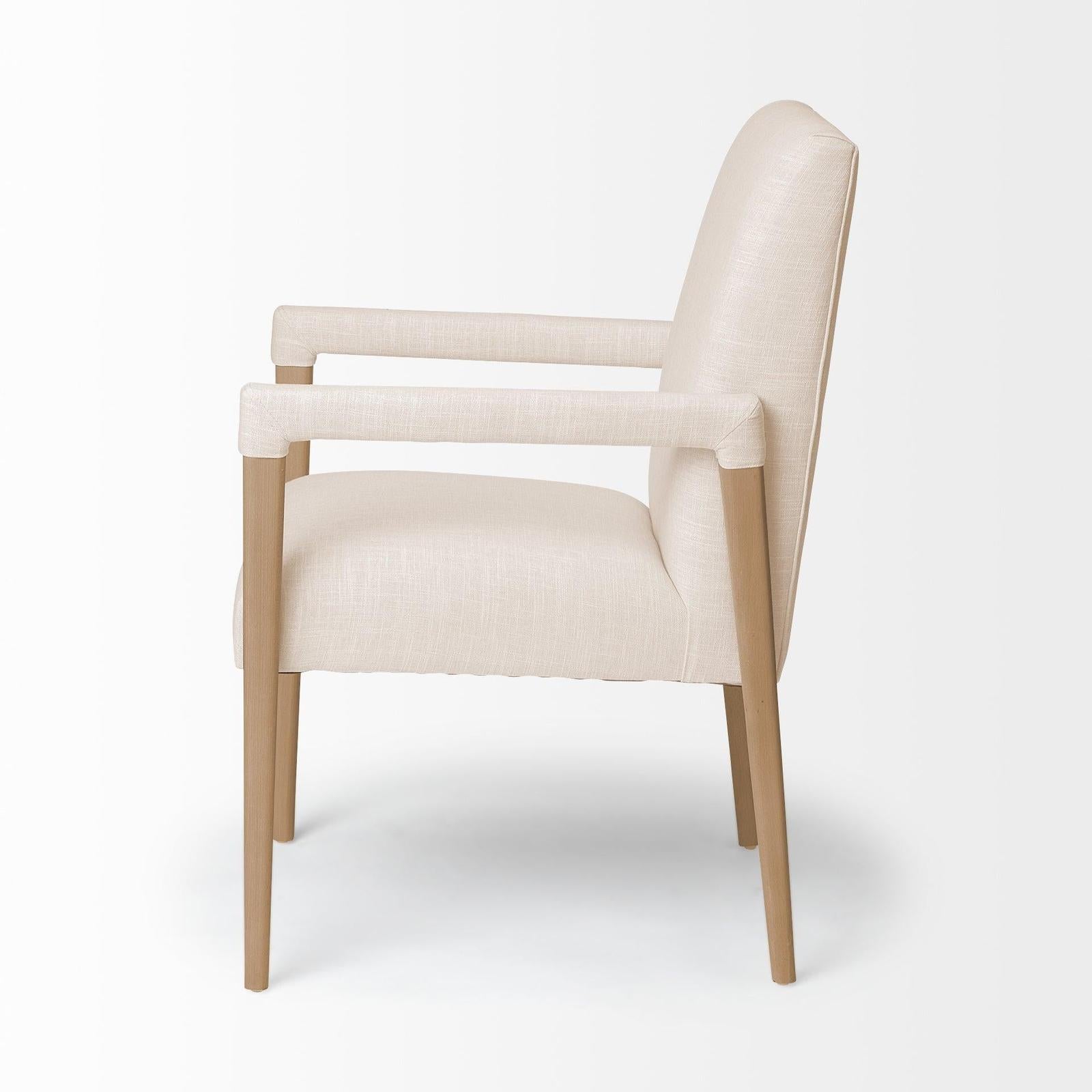 Mercana Palisades Fabric Wrap Brown Wood Frame Dining Chair