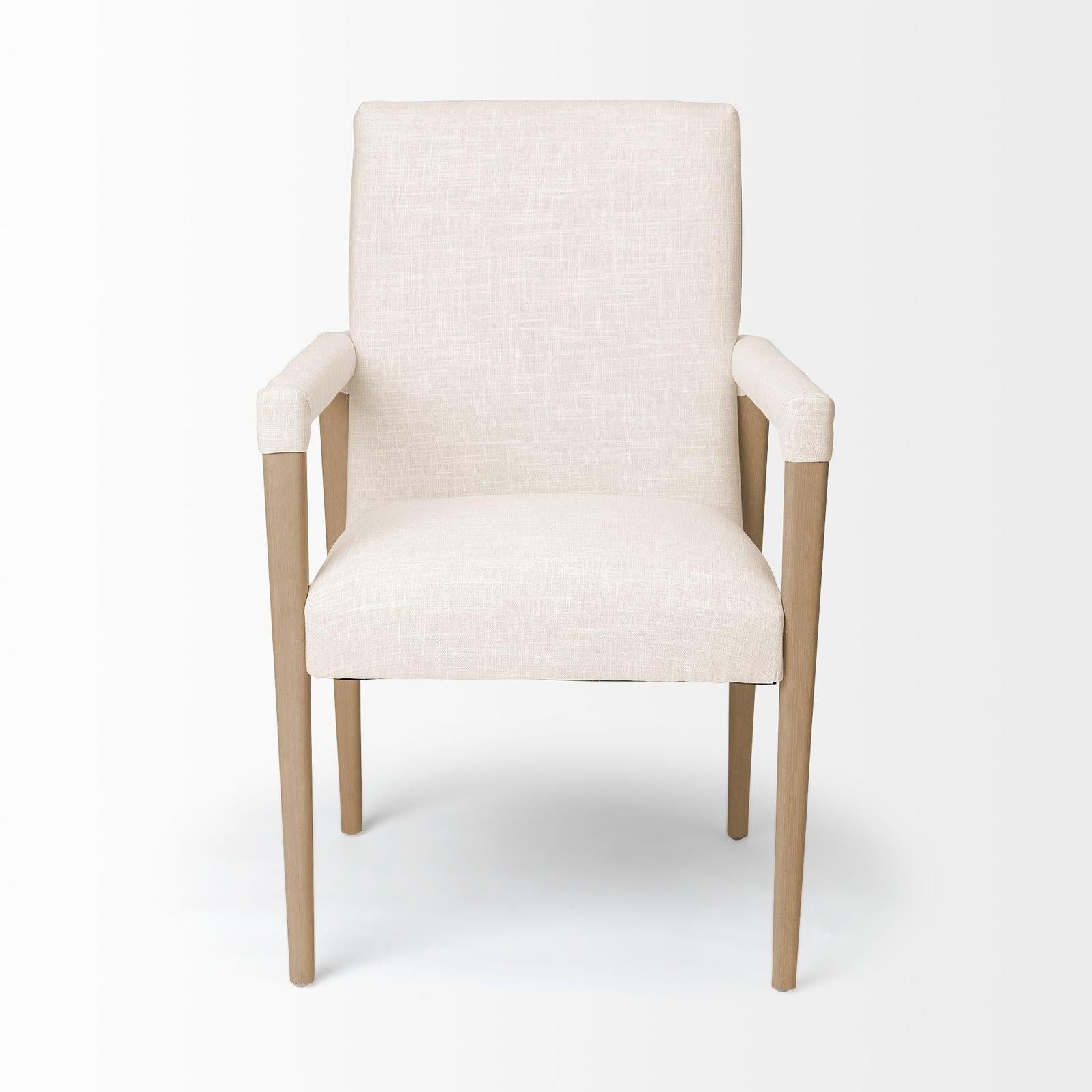 Mercana Palisades Fabric Wrap Brown Wood Frame Dining Chair