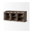 Mercana Braxton Natural Brown Solid Wood 3 Drawer 6 Door Sideboard