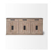 Mercana Braxton Natural Brown Solid Wood 3 Drawer 6 Door Sideboard