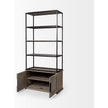 Mercana Braxton Light Brown Wood and Iron Three Shelf Shelving Unit