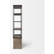 Mercana Braxton Light Brown Wood and Iron Three Shelf Shelving Unit