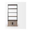 Mercana Braxton Light Brown Wood and Iron Three Shelf Shelving Unit