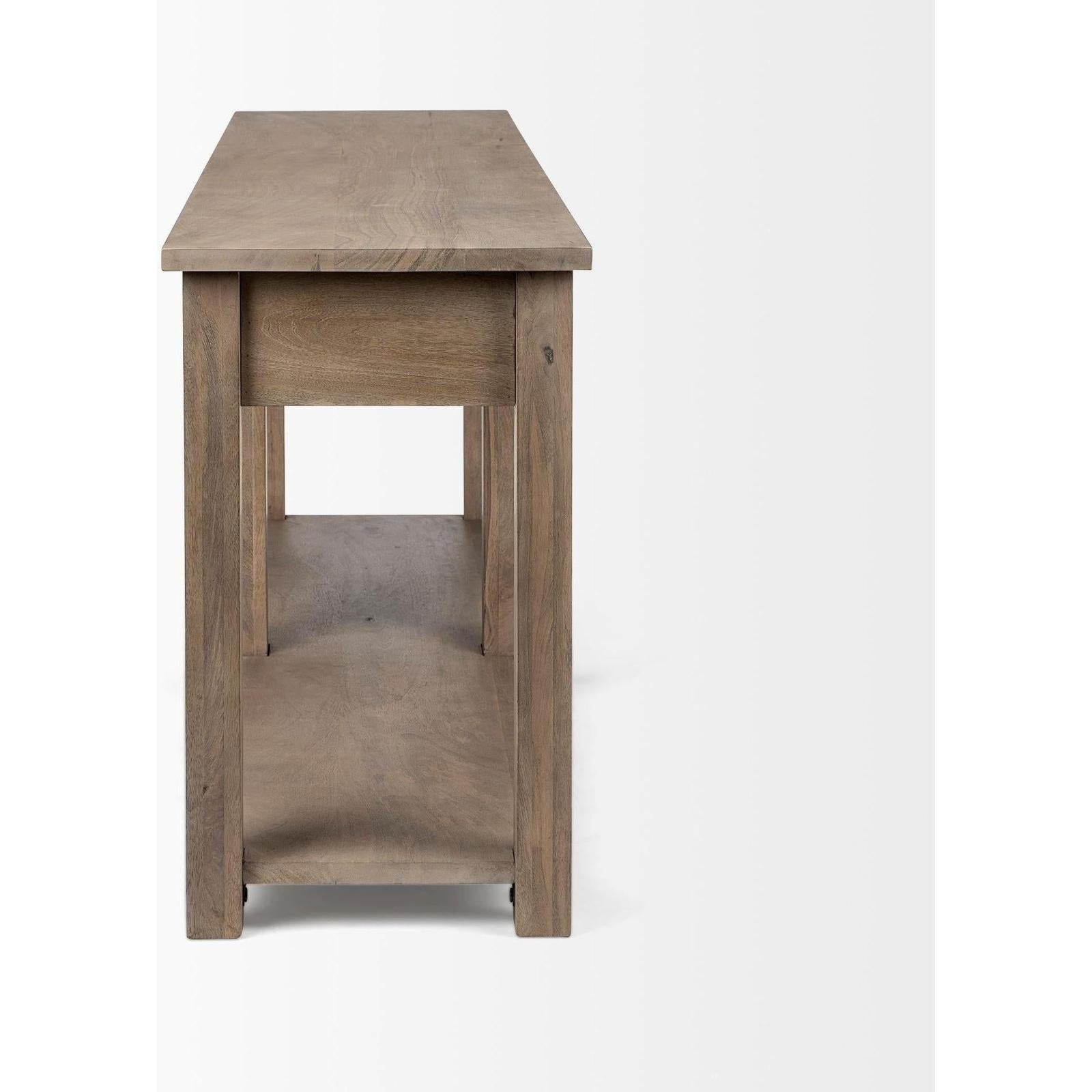 Mercana Harrelson Brown Wood 4 Drawer Console Table