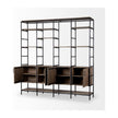 Mercana Darius Medium Brown Wood and Metal Multi-Shelf Shelving Unit Clearance