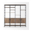 Mercana Darius Medium Brown Wood and Metal Multi-Shelf Shelving Unit Clearance