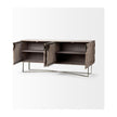 Mercana Excelsior Solid Wood Gold Metal Base 4 Cabinet Door SideBoard