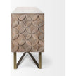 Mercana Excelsior Solid Wood Gold Metal Base 4 Cabinet Door SideBoard