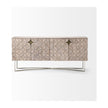 Mercana Excelsior Solid Wood Gold Metal Base 4 Cabinet Door SideBoard