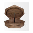 Mercana Arreto Hexagonal Hinged Solid Wood Top and Base Coffee Table