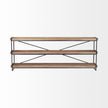Mercana Trey Brown Wood and Black Iron Console Table