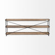 Mercana Trey Brown Wood and Black Iron Console Table