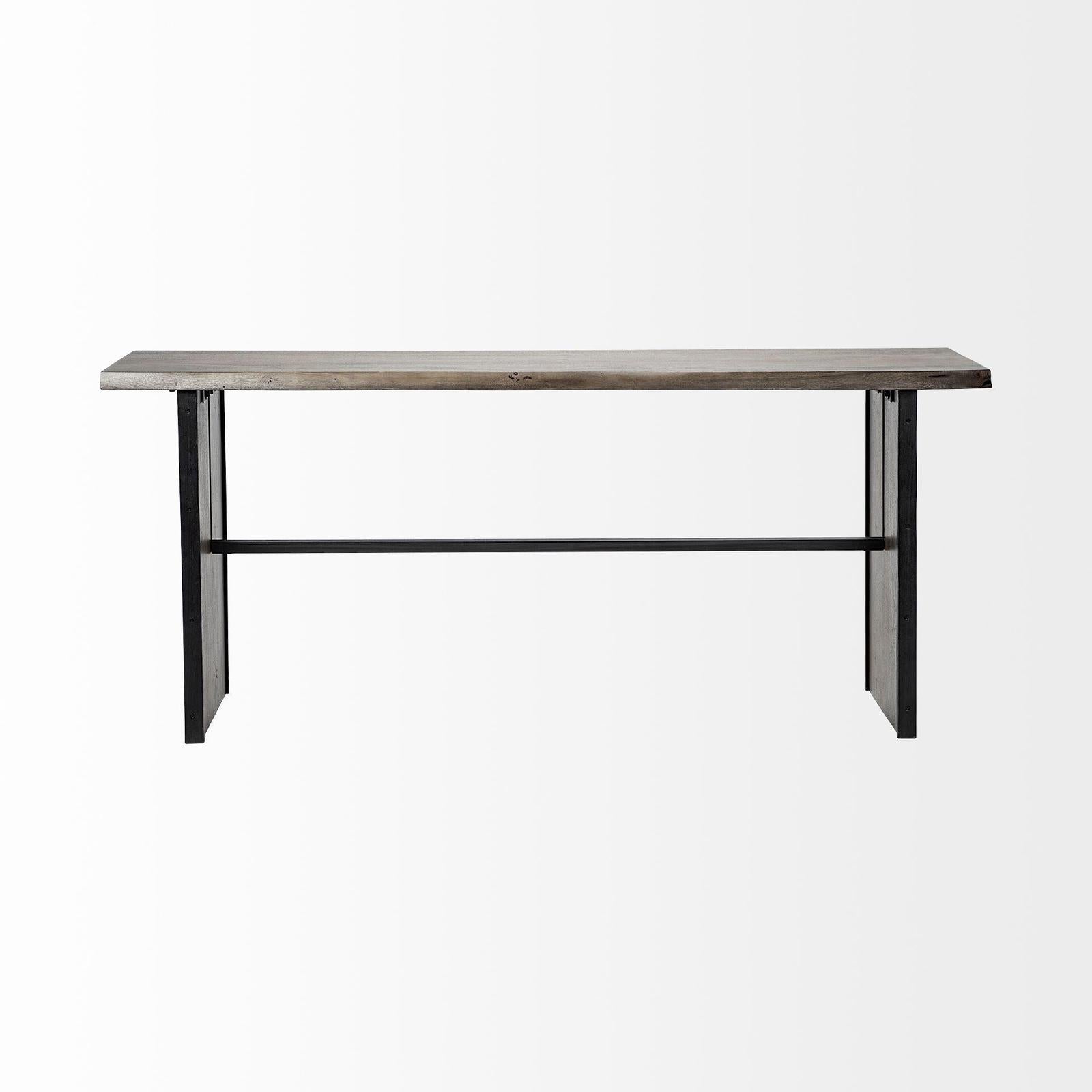 Mercana Ledger Live-Edge Wooden Brown Console Table
