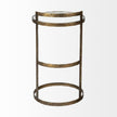Mercana Reimer Gold Round Glass Top W/Metal Frame Accent Table