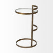 Mercana Reimer Gold Round Glass Top W/Metal Frame Accent Table