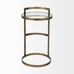 Mercana Reimer Gold Round Glass Top W/Metal Frame Accent Table