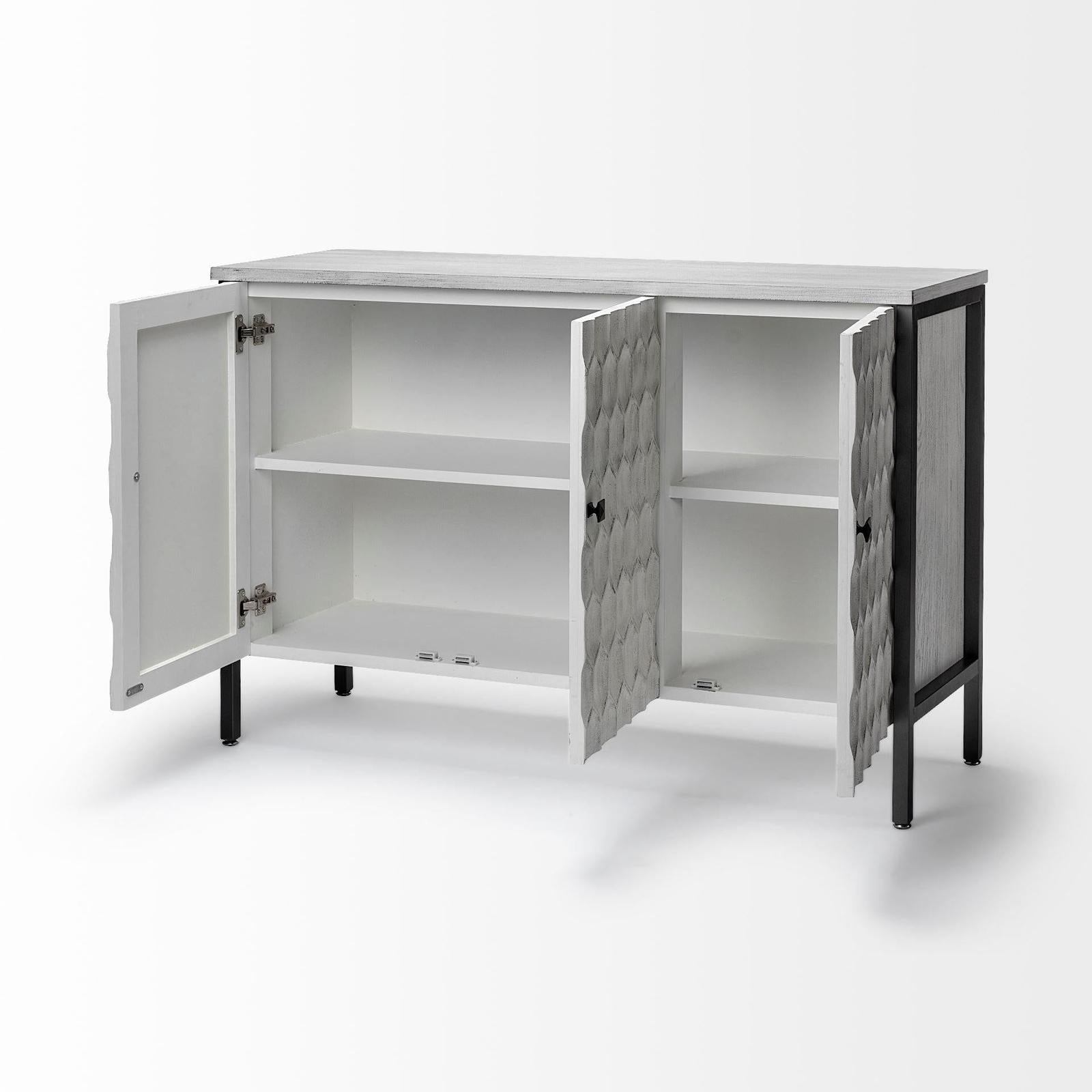 Mercana Savannah White Fir Veneer Accent Cabinet Clearance