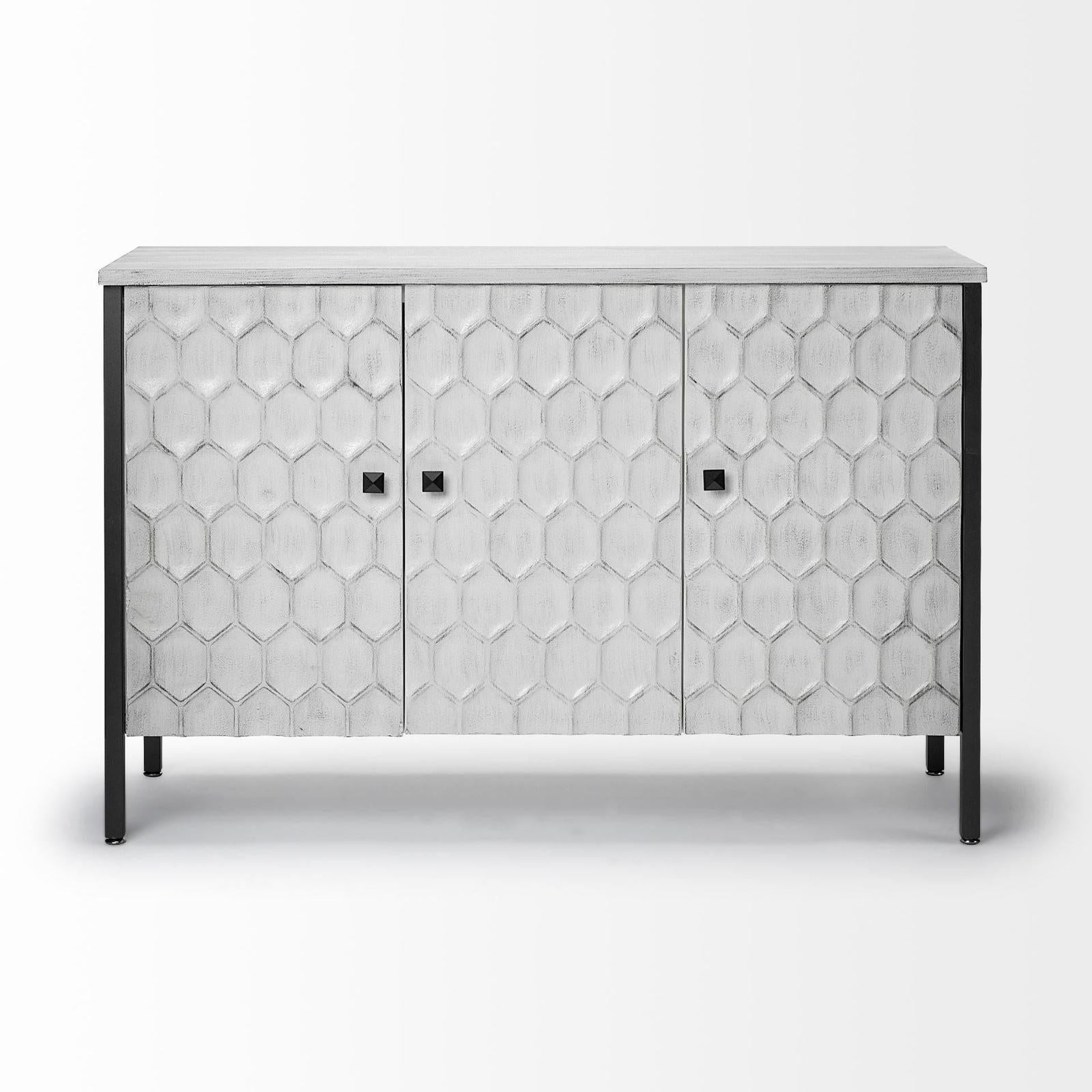 Mercana Savannah White Fir Veneer Accent Cabinet Clearance