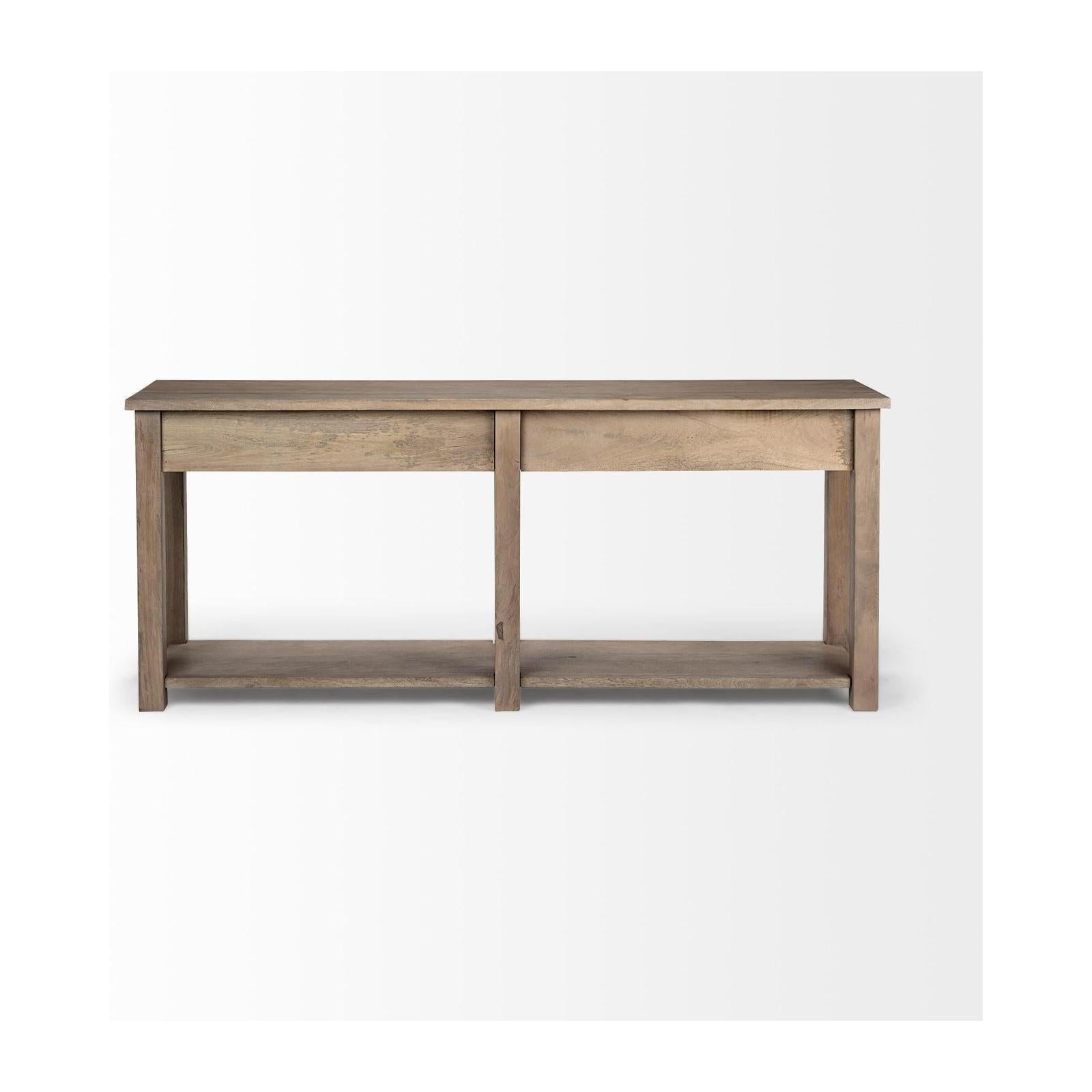Mercana Harrelson Brown Wood 4 Drawer Console Table