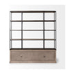 Mercana Braxton Light Brown Wood and Iron Three Shelf Shelving Unit