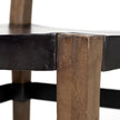 Mercana Nell Black Iron Seat Solid Brown Wooden Base Dining Chair Clearance