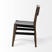 Mercana Nell Black Iron Seat Solid Brown Wooden Base Dining Chair Clearance