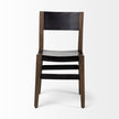 Mercana Nell Black Iron Seat Solid Brown Wooden Base Dining Chair Clearance